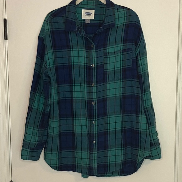 Old Navy Tops - Old Navy plaid flannel button down shirt